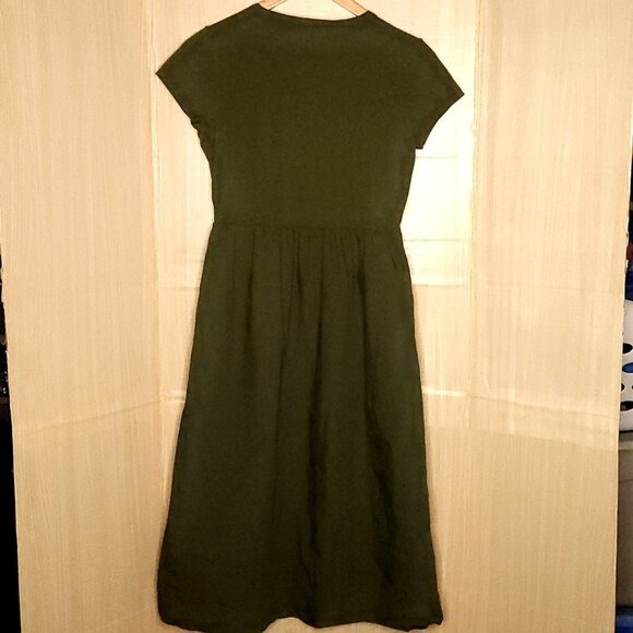 J. Crew Green Short Sleeve Mixed Material Maxi Dress Medium - Picture 2 of 7